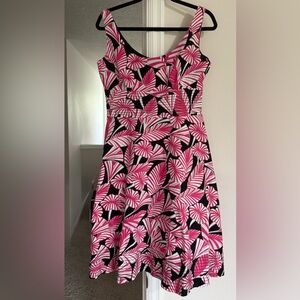 Maggy London Pink and Black Patterned Dress